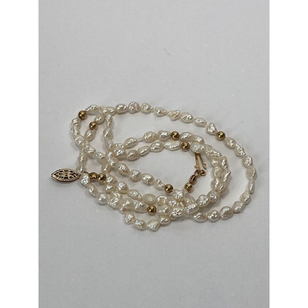 Vintage Pearl Necklace 23” Pearls 14k 1/20 Gold Filled 14/20 Clasp Estate